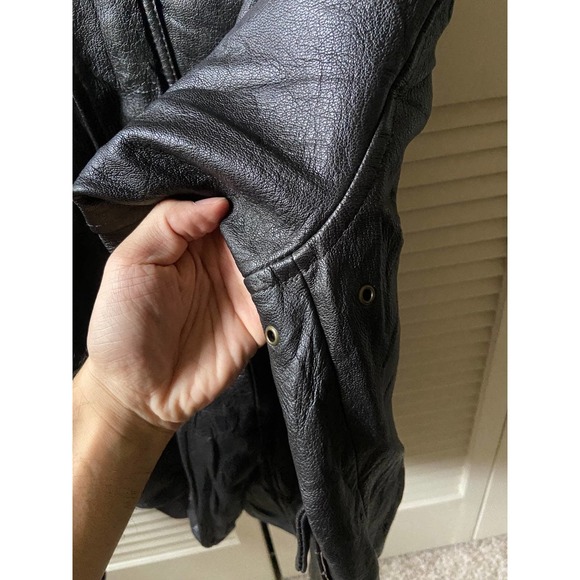 Vintage LL Bean Goatskin Black Leather A-2 Flight Full Zip Jacket Men’s Size L - Picture 6 of 11